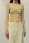 BASERANGE AROOSTAKEN long-sleeved T-shirt BAS-TOARL-CG-SU24-ONE YELLOW